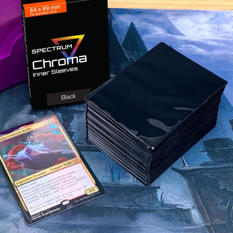 BCW - SPECTRUM CHROMA INNER SLEEVE - BLACK (100 COUNT)