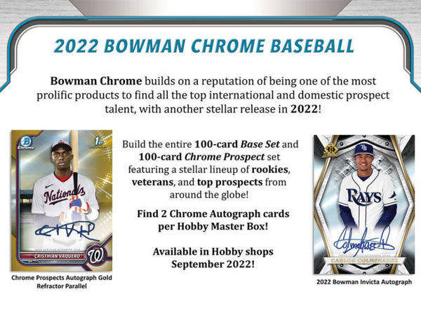 2022 - TOPPS - BOWMAN CHROME HOBBY BOX