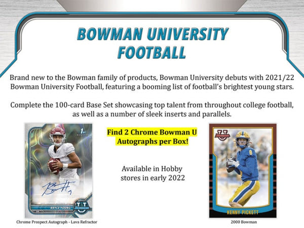 2022-23 - TOPPS - BOWMAN CHROME UNIVERSITY FOOTBALL HOBBY BOX