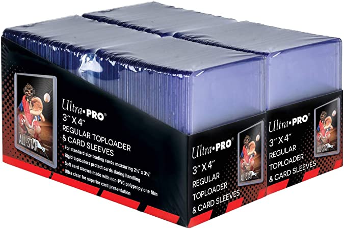ULTRA PRO - REGULAR TOPLOADER WITH SLEEVES  (3" x 4") (200 COUNT)